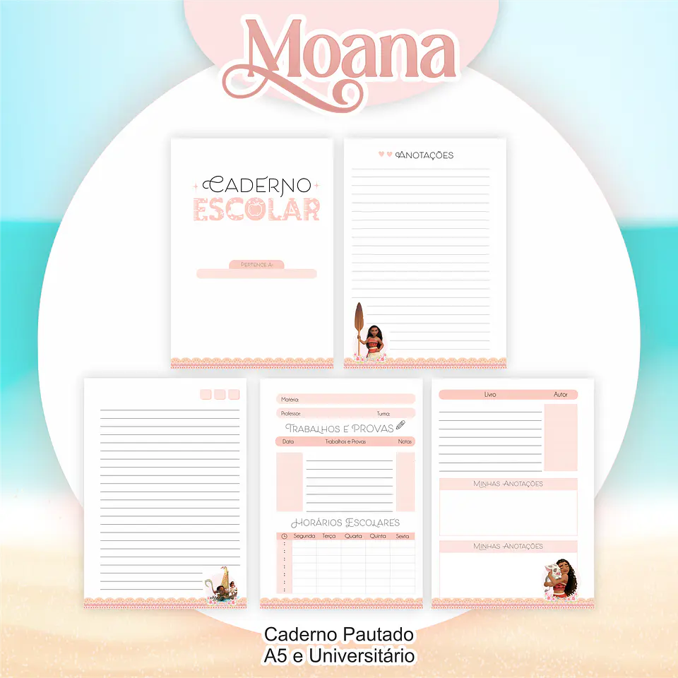 Arquivo Encadernação Kit Escolar Moana - PAMELLA 6