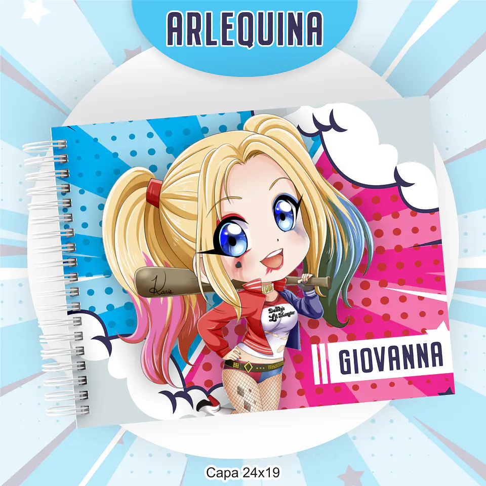 Arquivo Encadernação Kit Escolar Arlequina - PAMELLA 2