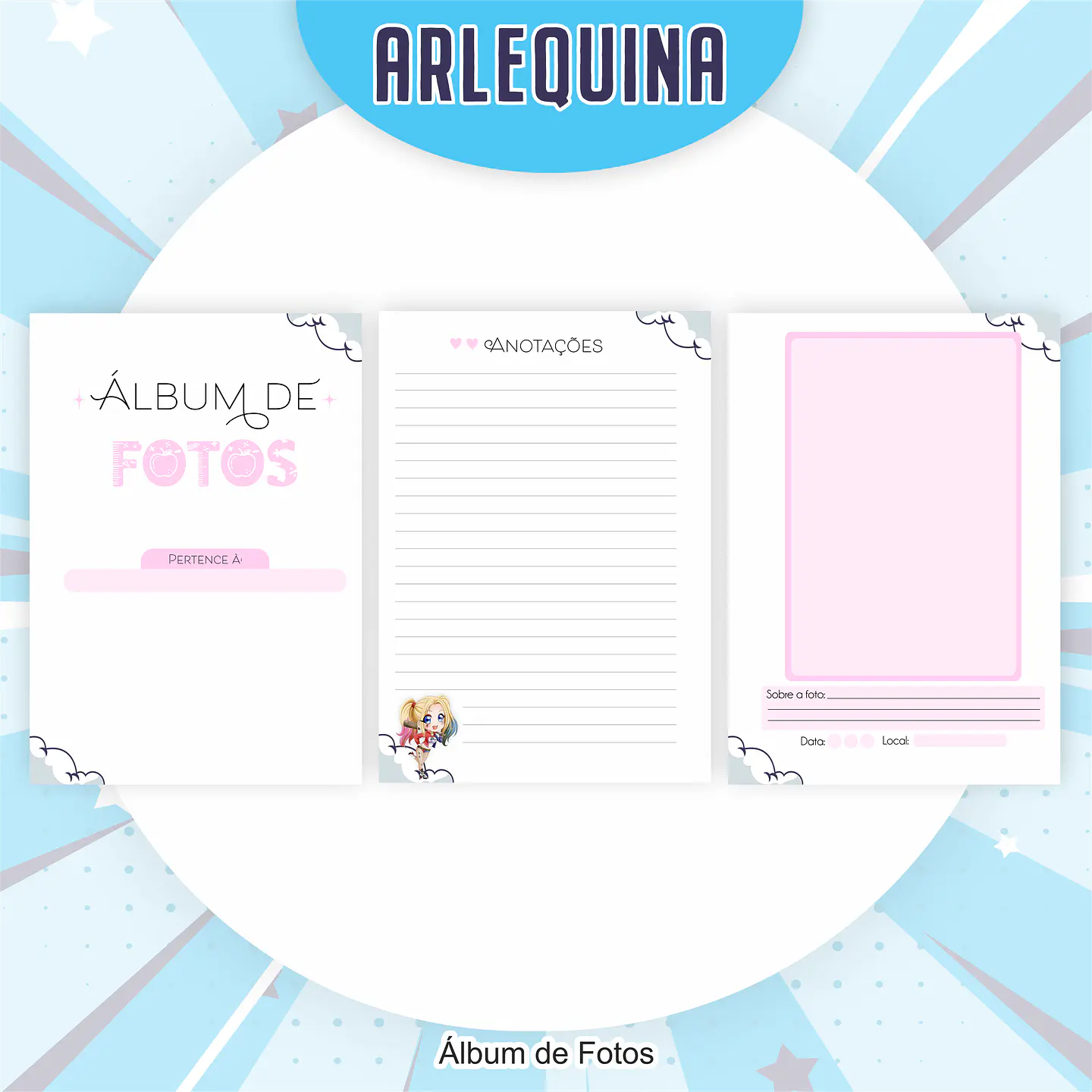 Arquivo Encadernação Kit Escolar Arlequina - PAMELLA 6