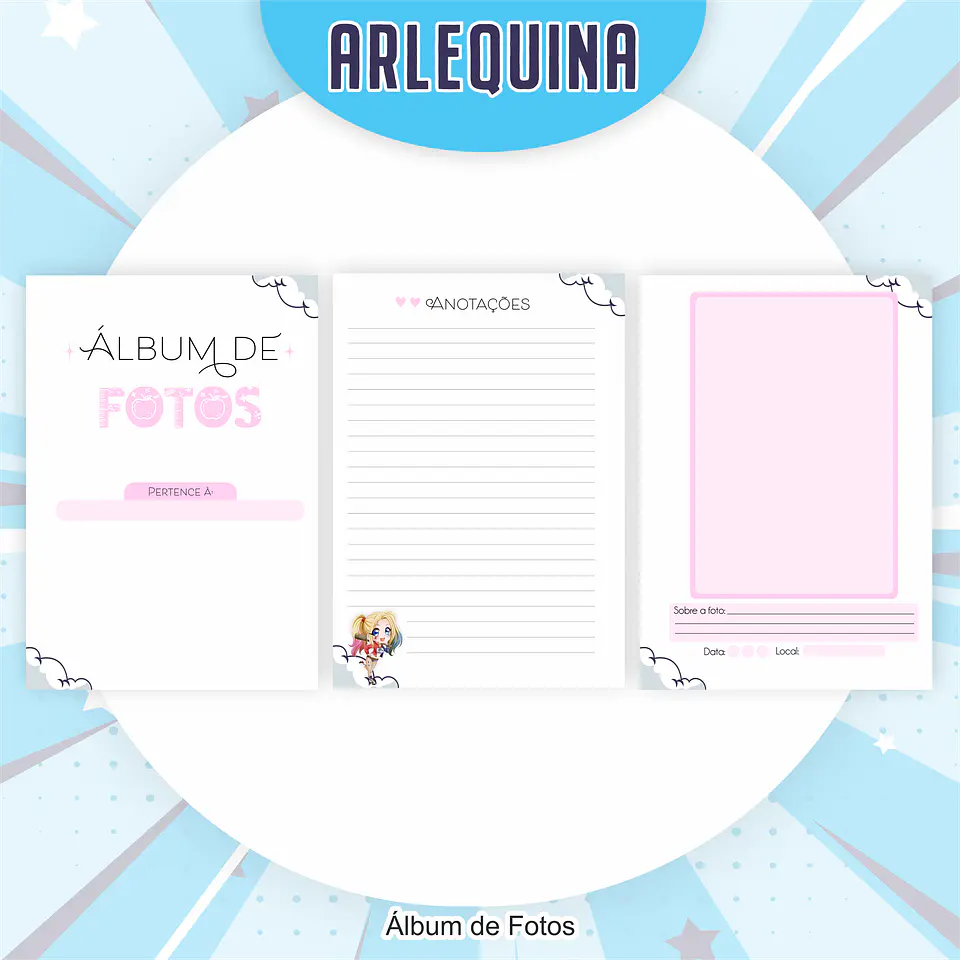 Arquivo Encadernação Kit Escolar Arlequina - PAMELLA 6