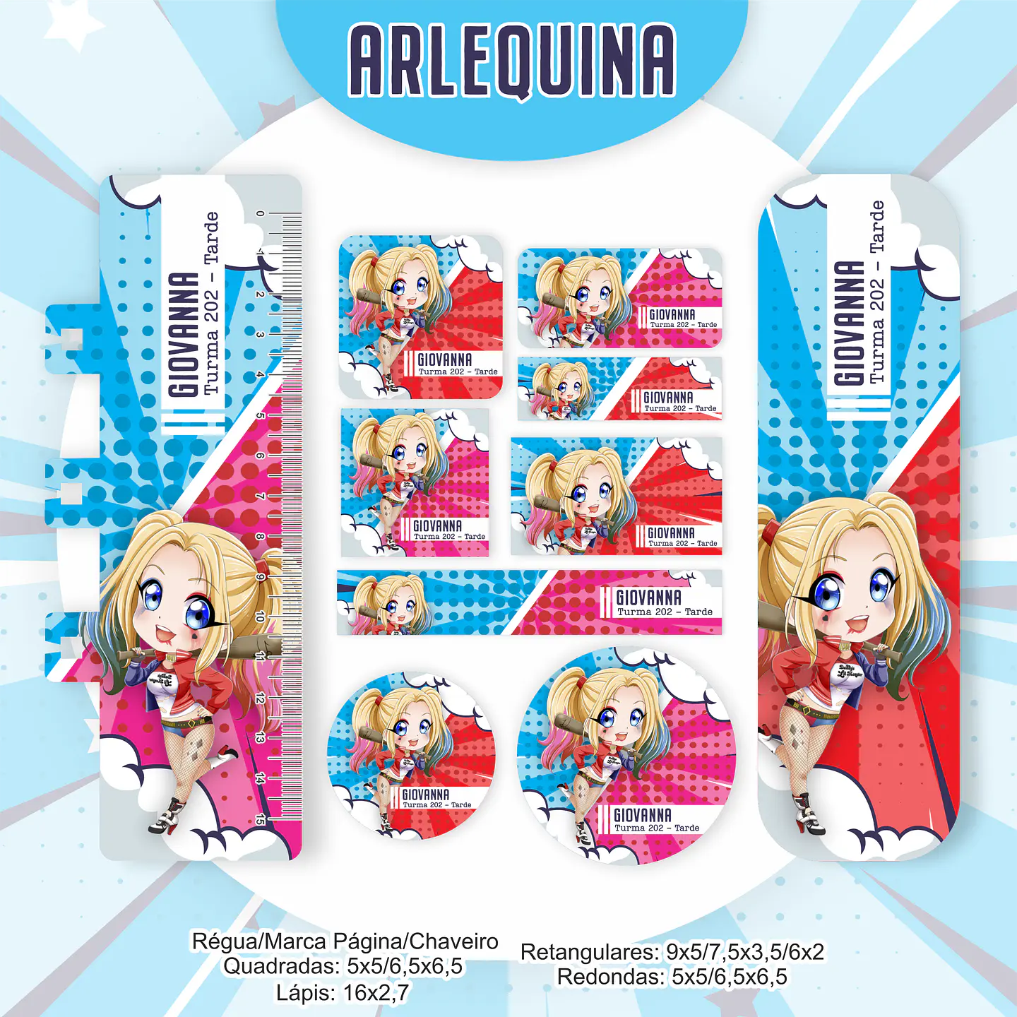 Arquivo Encadernação Kit Escolar Arlequina - PAMELLA 7