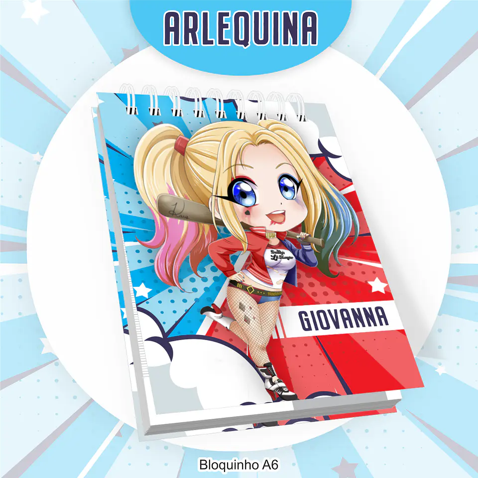 Arquivo Encadernação Kit Escolar Arlequina - PAMELLA 8