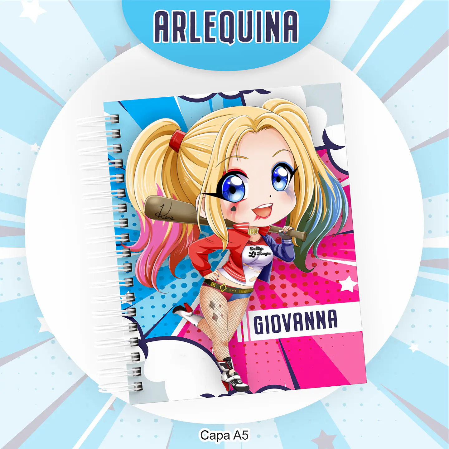 Arquivo Encadernação Kit Escolar Arlequina - PAMELLA 9