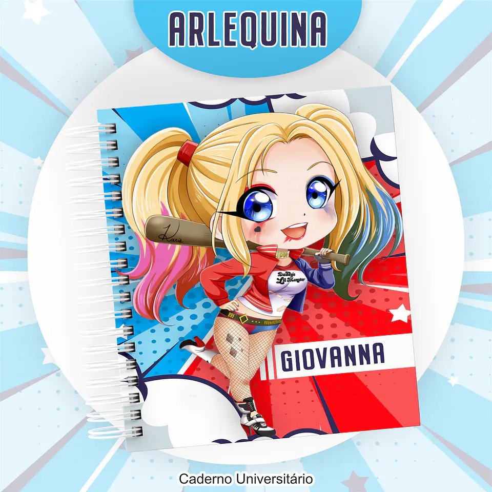 Arquivo Encadernação Kit Escolar Arlequina - PAMELLA 10
