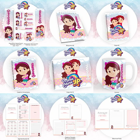 Arquivo Encadernação Kit Escolar Maria Clara e JP - PAMELLA