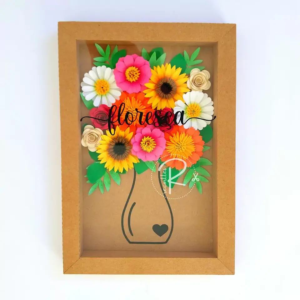 arquivo de corte quadro com flores 1