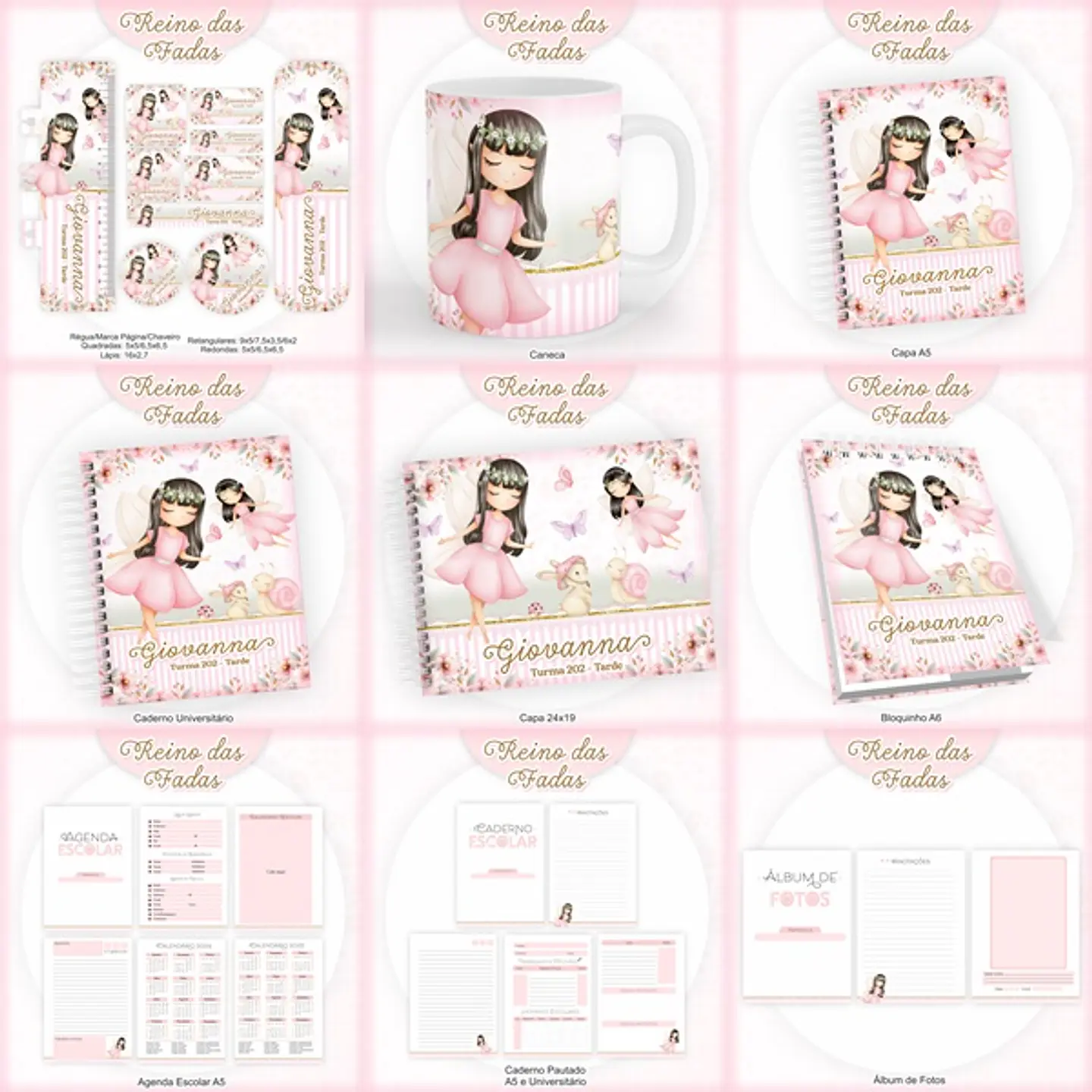 Arquivo Encadernação Kit Escolar Reino das Fadas - PAMELLA 1