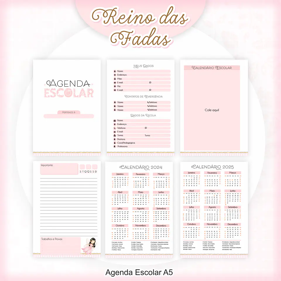 Arquivo Encadernação Kit Escolar Reino das Fadas - PAMELLA 4