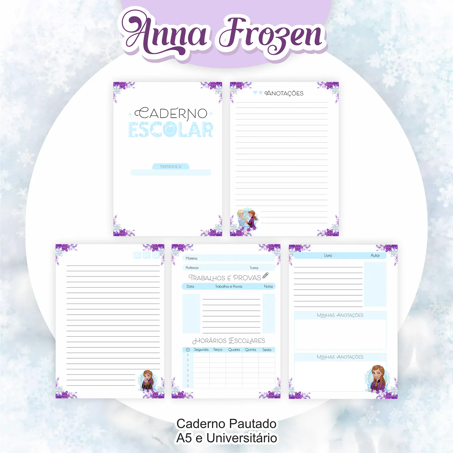 Arquivo Encadernação Kit Escolar Frozen Anna - PAMELLA 9