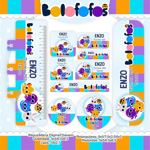 Arquivo Etiqueta Escolar Bolofofo - Pamella