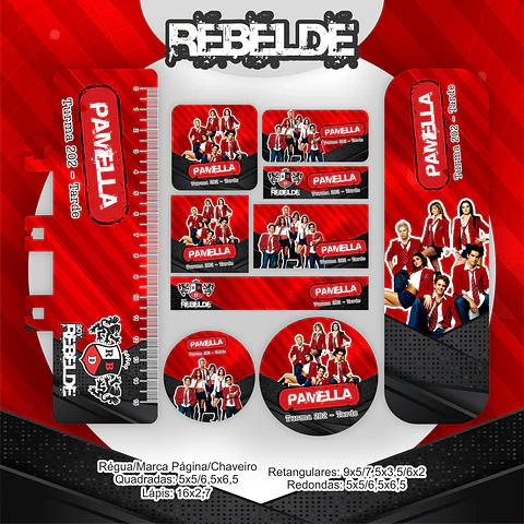 Arquivo Etiqueta Escolar Rebelde - Pamella