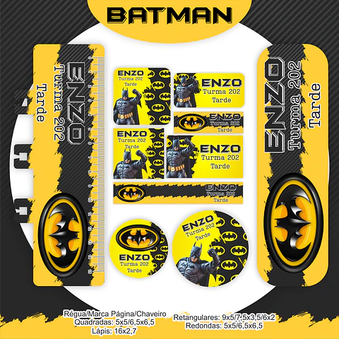 Arquivo Etiqueta Escolar Batman - Pamella