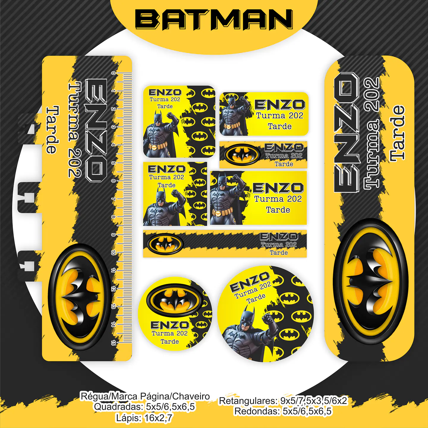 Arquivo Etiqueta Escolar Batman - Pamella 1