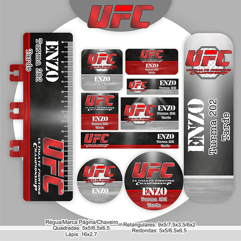 Arquivo Etiqueta Escolar Luta UFC - Pamella