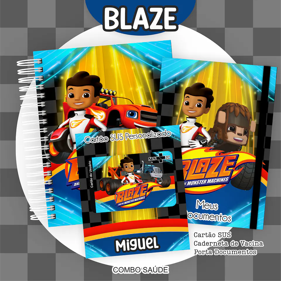 Arquivo Kit Saúde Blaze Caderneta de Vacina, Cartão SUS e Porta Documento- PAMELLA 1