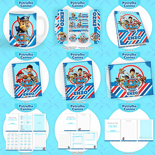 Arquivo Encadernação Kit Escolar Patrulha Canina Menino - PAMELLA