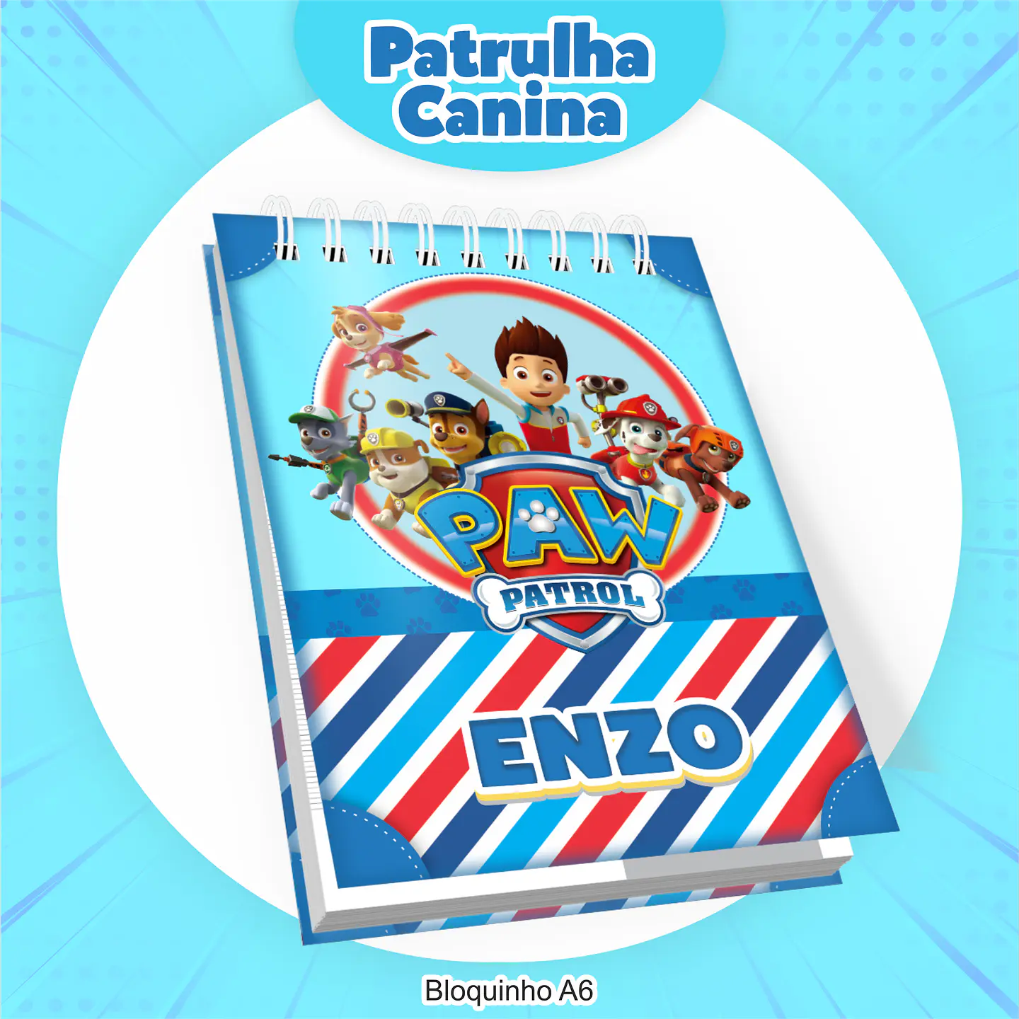 Arquivo Encadernação Kit Escolar Patrulha Canina Menino - PAMELLA 10