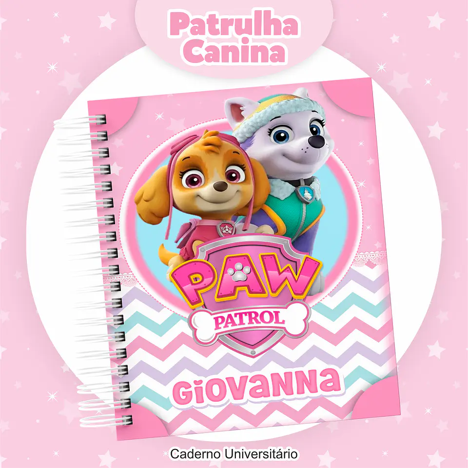 Arquivo Encadernação Kit Escolar Patrulha Canina Menina - PAMELLA 10