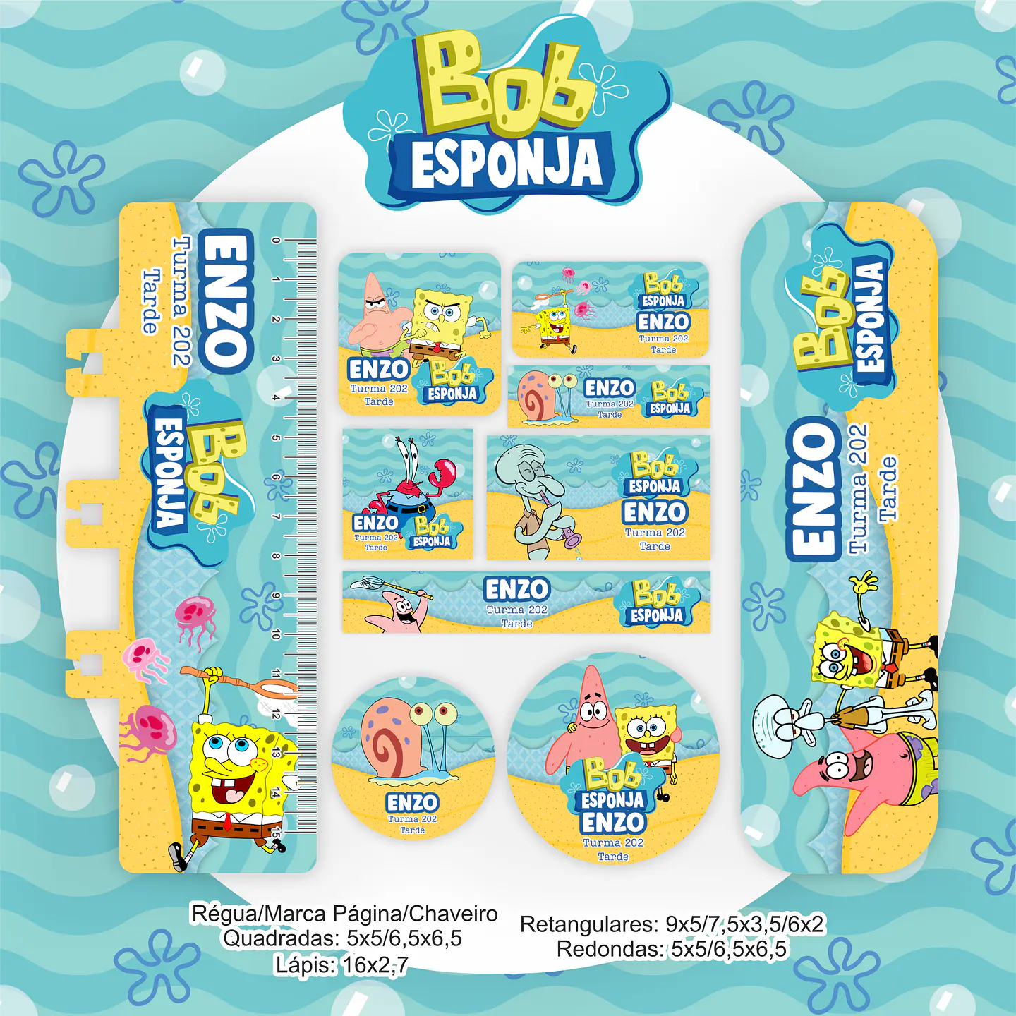 Arquivo Encadernação Kit Escolar Bob Esponja - PAMELLA 3