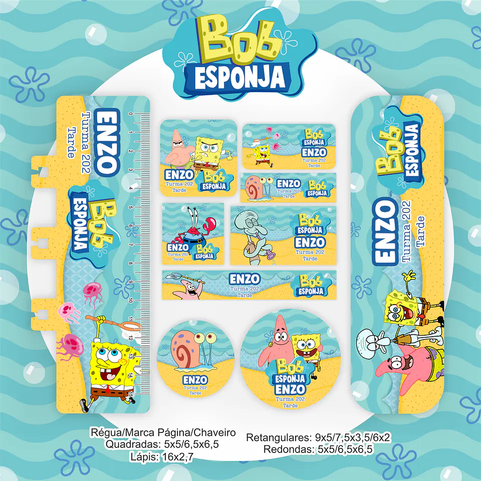 Arquivo Encadernação Kit Escolar Bob Esponja - PAMELLA 3