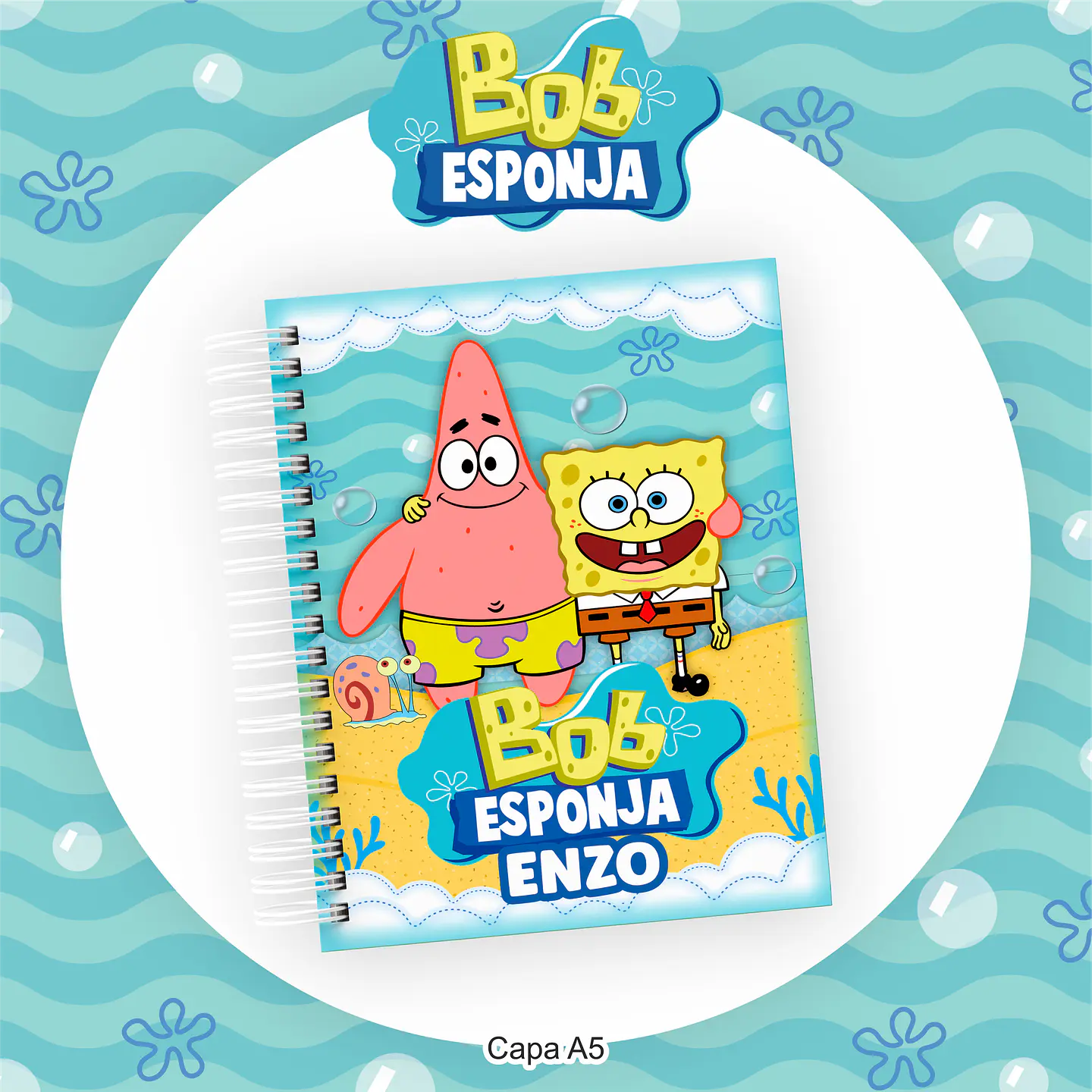 Arquivo Encadernação Kit Escolar Bob Esponja - PAMELLA 5