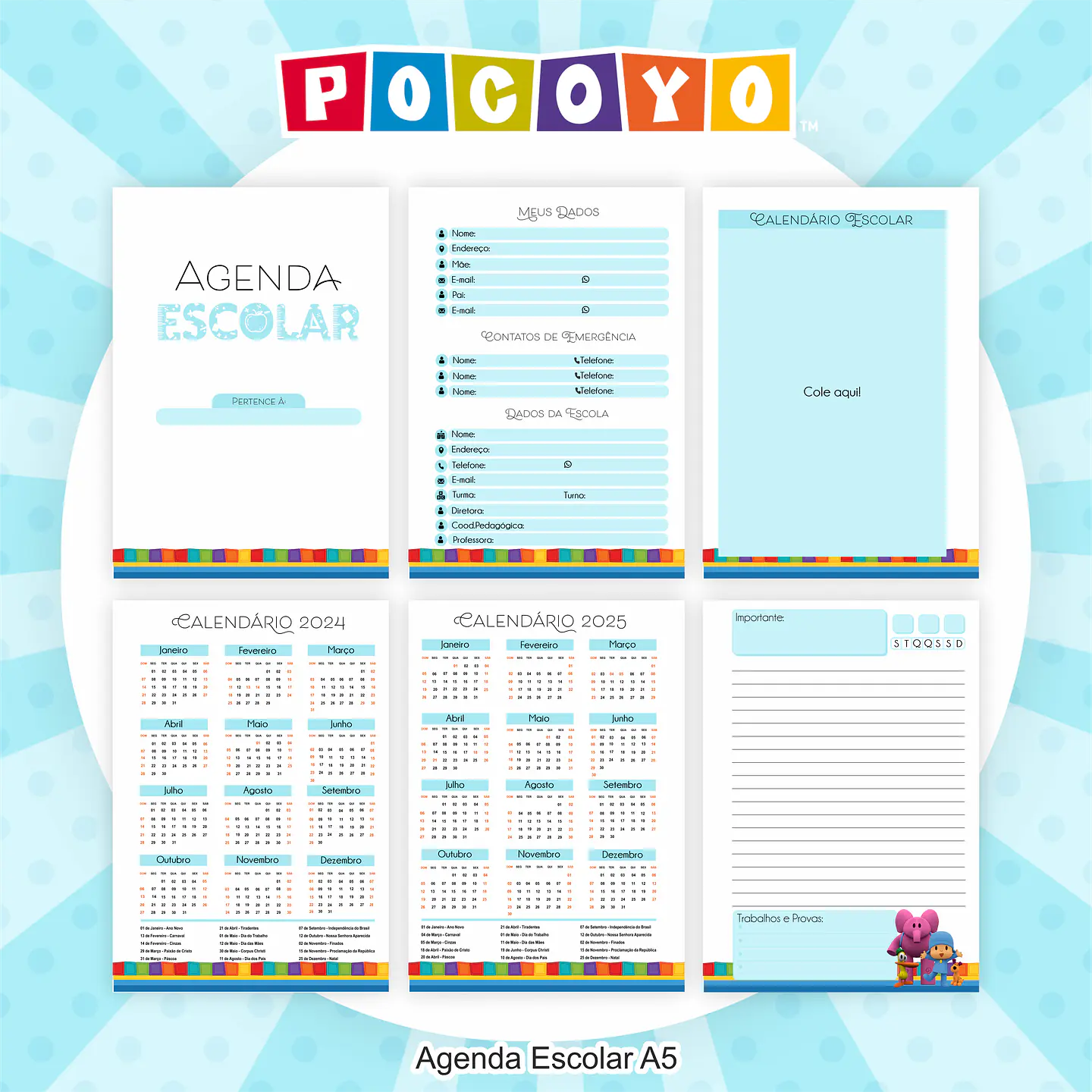 Arquivo Encadernação Kit Escolar Pocoyo - PAMELLA 3