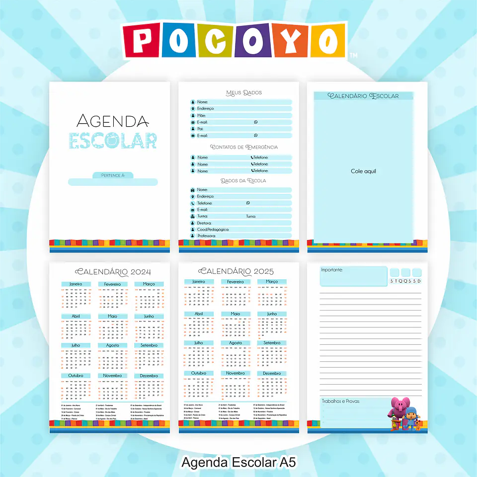Arquivo Encadernação Kit Escolar Pocoyo - PAMELLA 3