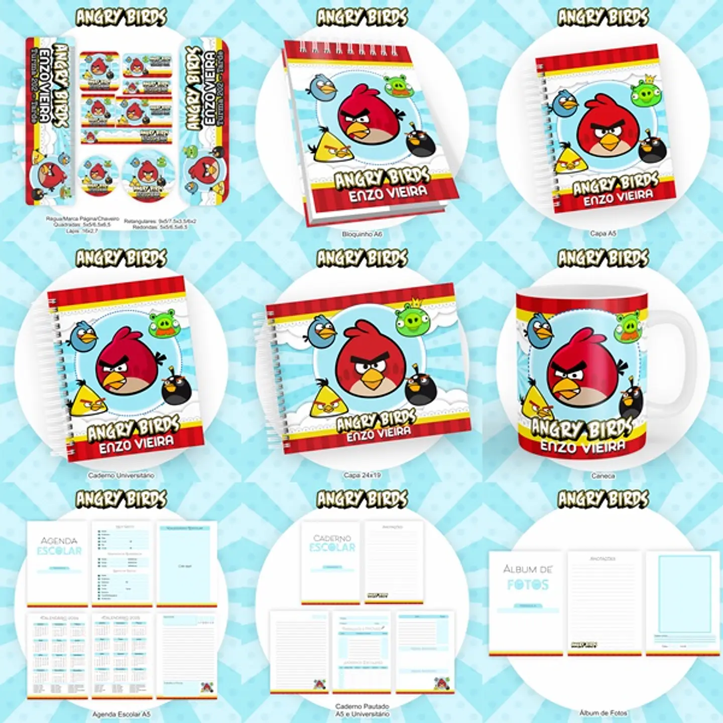 Arquivo Encadernação Kit Escolar Angry Birds - PAMELLA 1