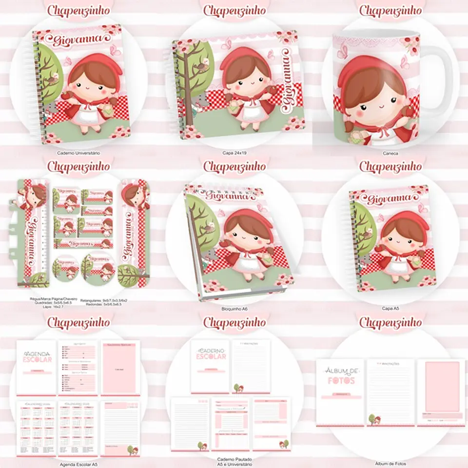 Arquivo Encadernação Kit Escolar Chapeuzinho Vermelho - PAMELLA 1