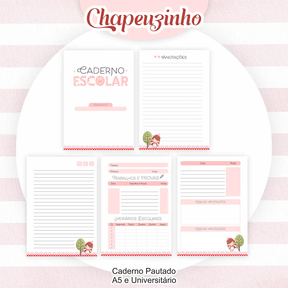 Arquivo Encadernação Kit Escolar Chapeuzinho Vermelho - PAMELLA 5