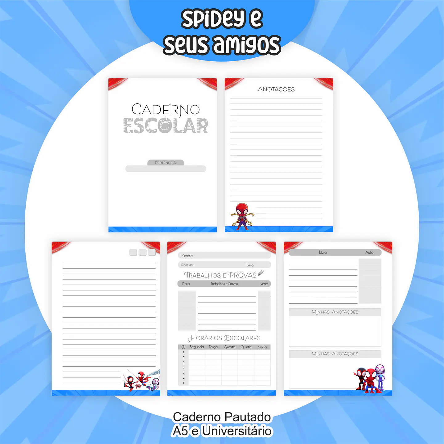 Arquivo Encadernação Kit Escolar Spidey e seus amigos - PAMELLA 2