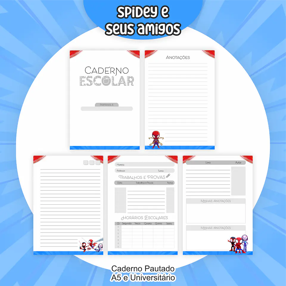 Arquivo Encadernação Kit Escolar Spidey e seus amigos - PAMELLA 2