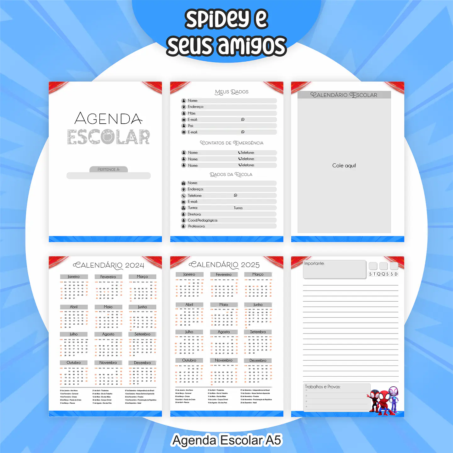 Arquivo Encadernação Kit Escolar Spidey e seus amigos - PAMELLA 10
