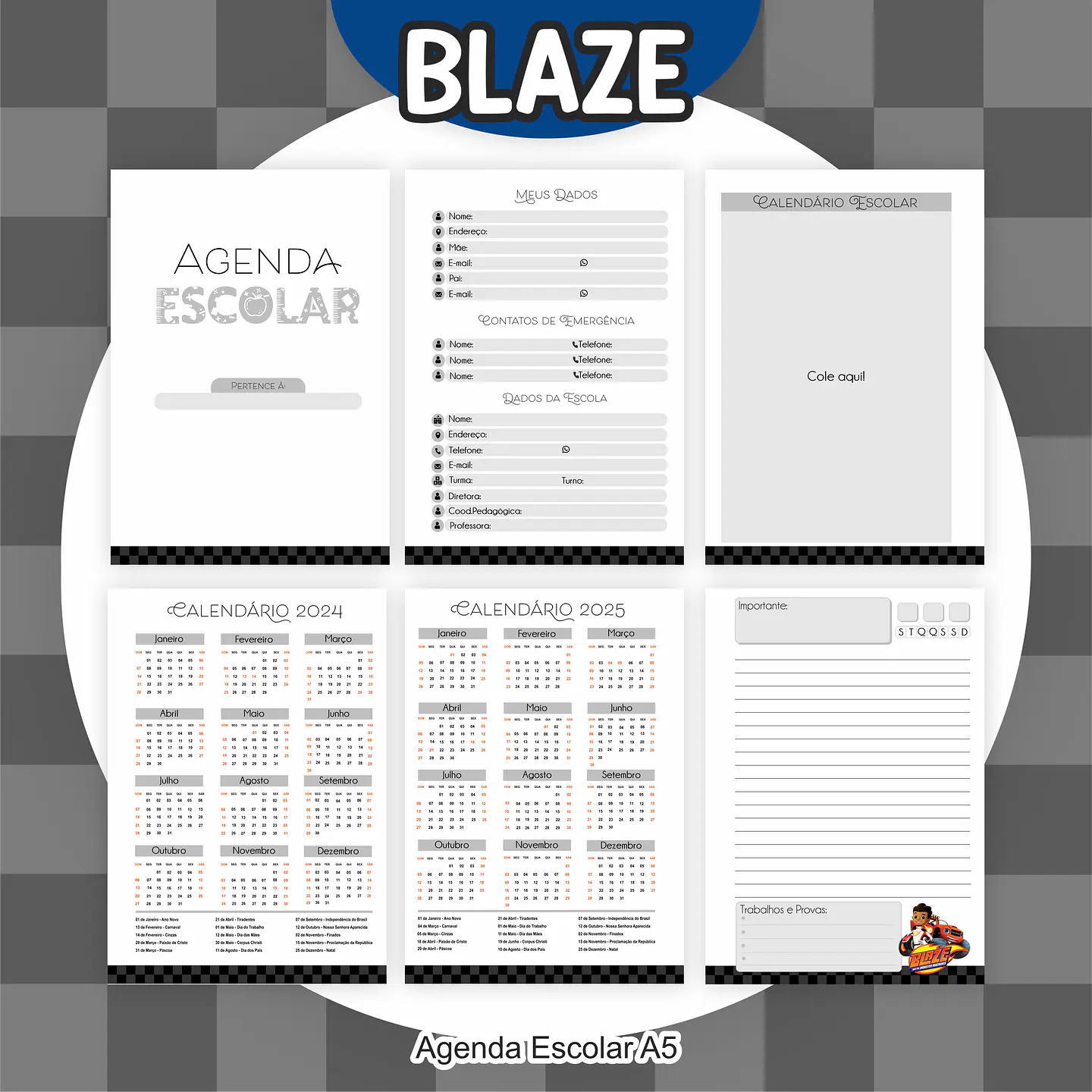 Arquivo Encadernação Kit Escolar Blaze - PAMELLA 9