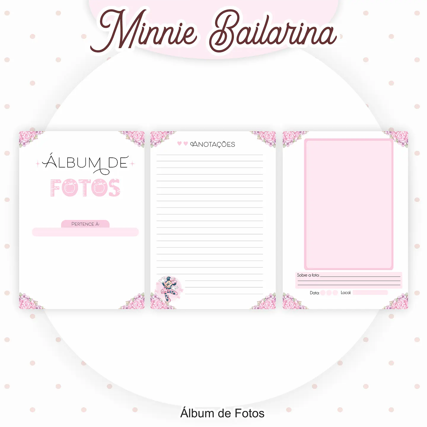 Arquivo Encadernação Kit Escolar Minnie Bailarina - PAMELLA 5