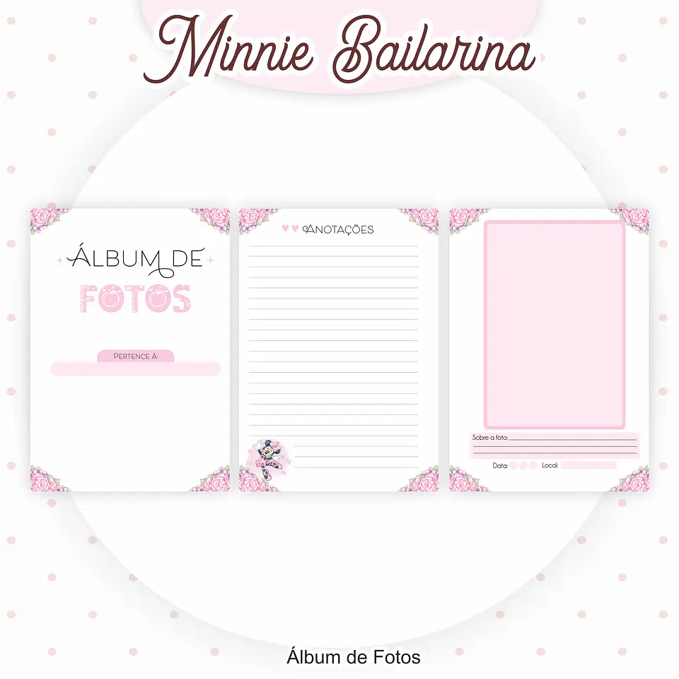 Arquivo Encadernação Kit Escolar Minnie Bailarina - PAMELLA 5