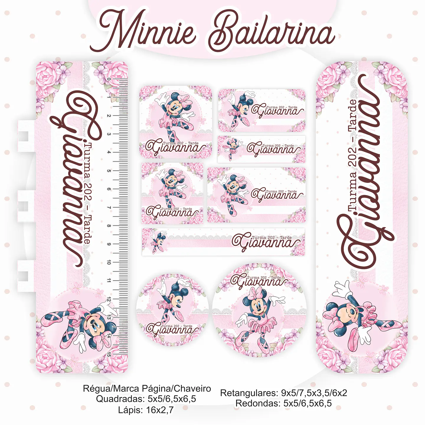 Arquivo Encadernação Kit Escolar Minnie Bailarina - PAMELLA 6