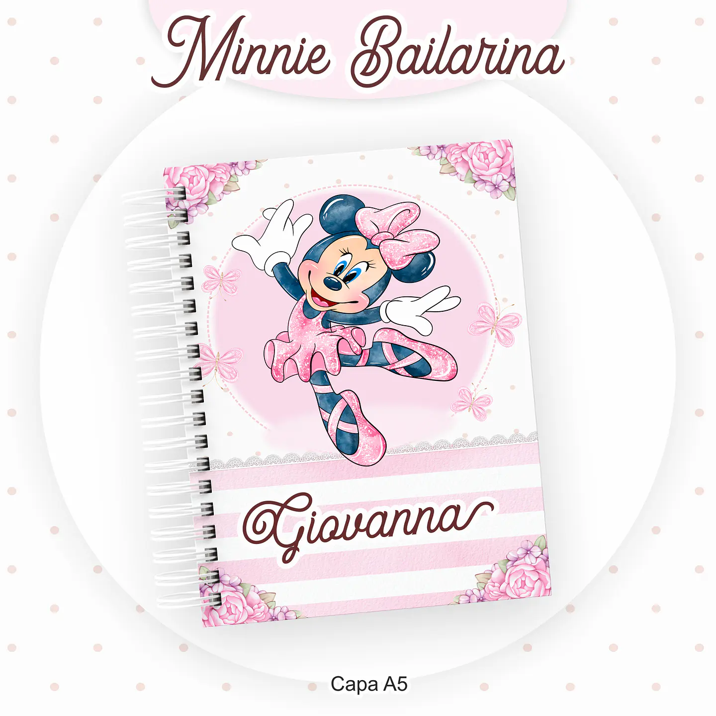 Arquivo Encadernação Kit Escolar Minnie Bailarina - PAMELLA 8