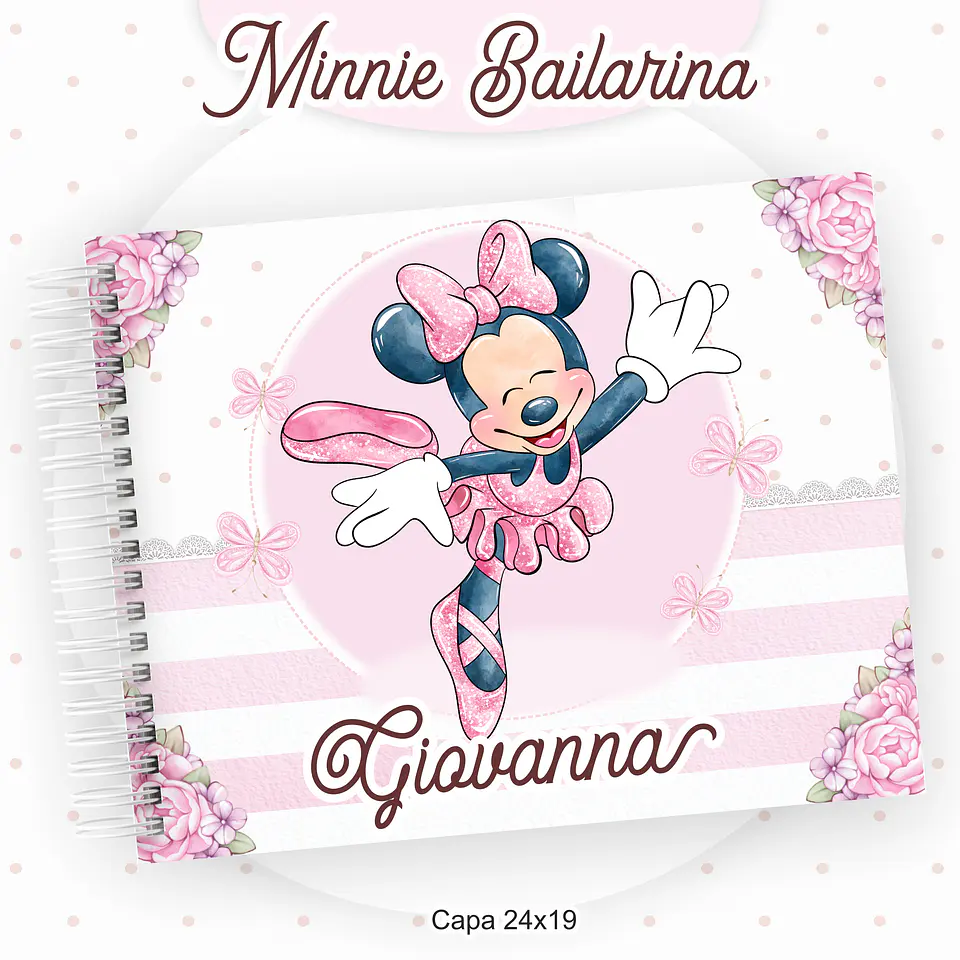 Arquivo Encadernação Kit Escolar Minnie Bailarina - PAMELLA 10
