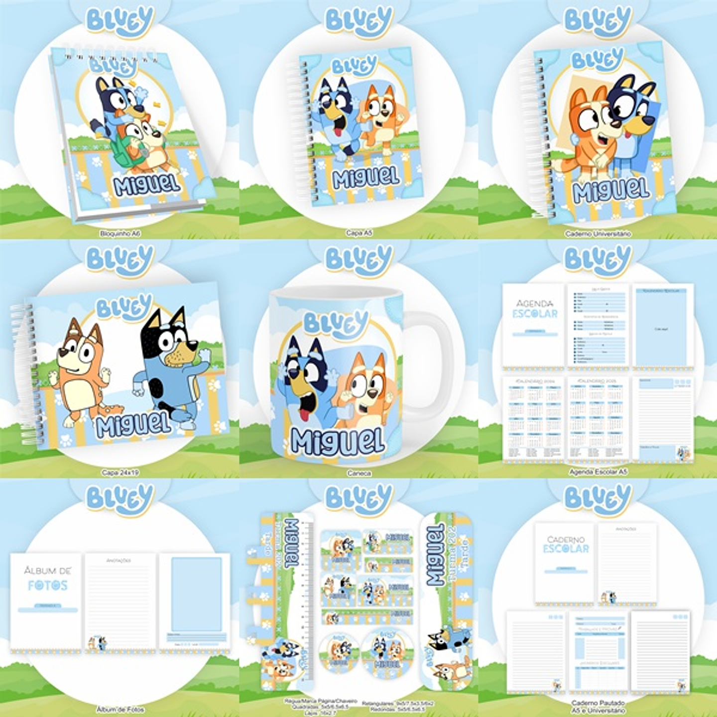 Arquivo Encadernação Kit Escolar Bluey - PAMELLA 1