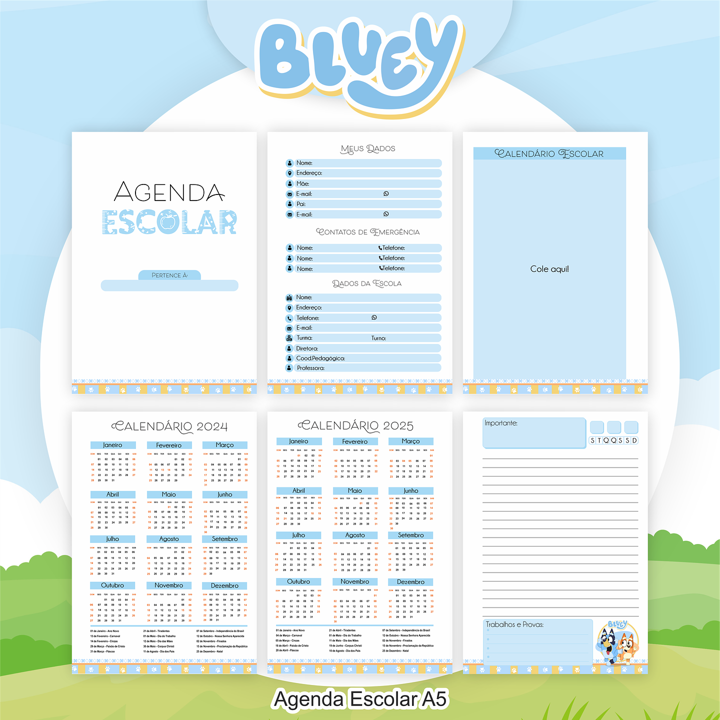 Arquivo Encadernação Kit Escolar Bluey - PAMELLA 2