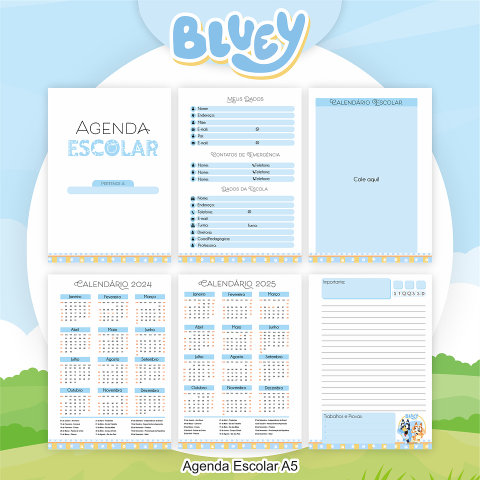 Arquivo Encadernação Kit Escolar Bluey - PAMELLA 2
