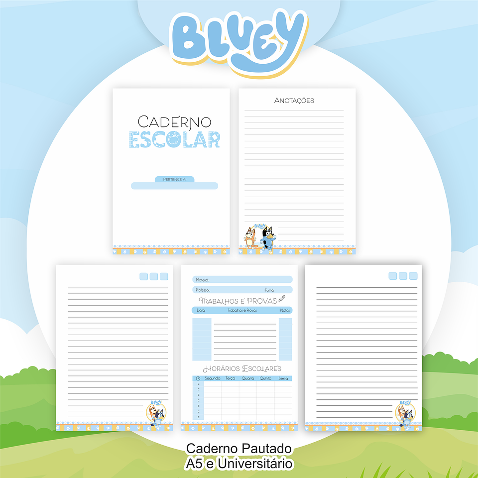 Arquivo Encadernação Kit Escolar Bluey - PAMELLA 3