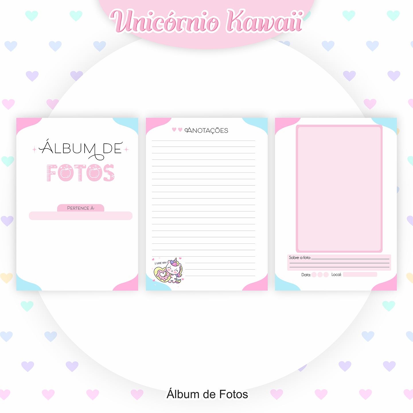 Arquivo Encadernação Kit Escolar Unicórnio Kawaii - PAMELLA 5