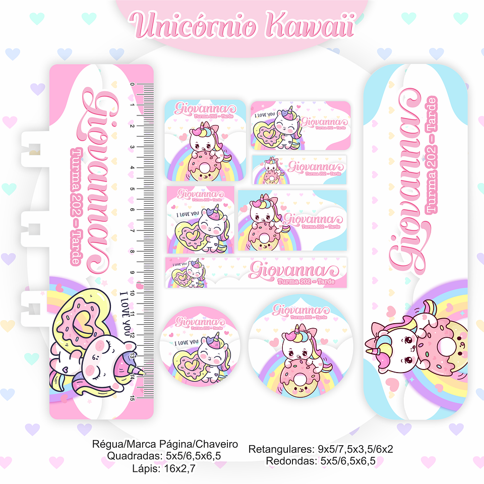 Arquivo Encadernação Kit Escolar Unicórnio Kawaii - PAMELLA 6