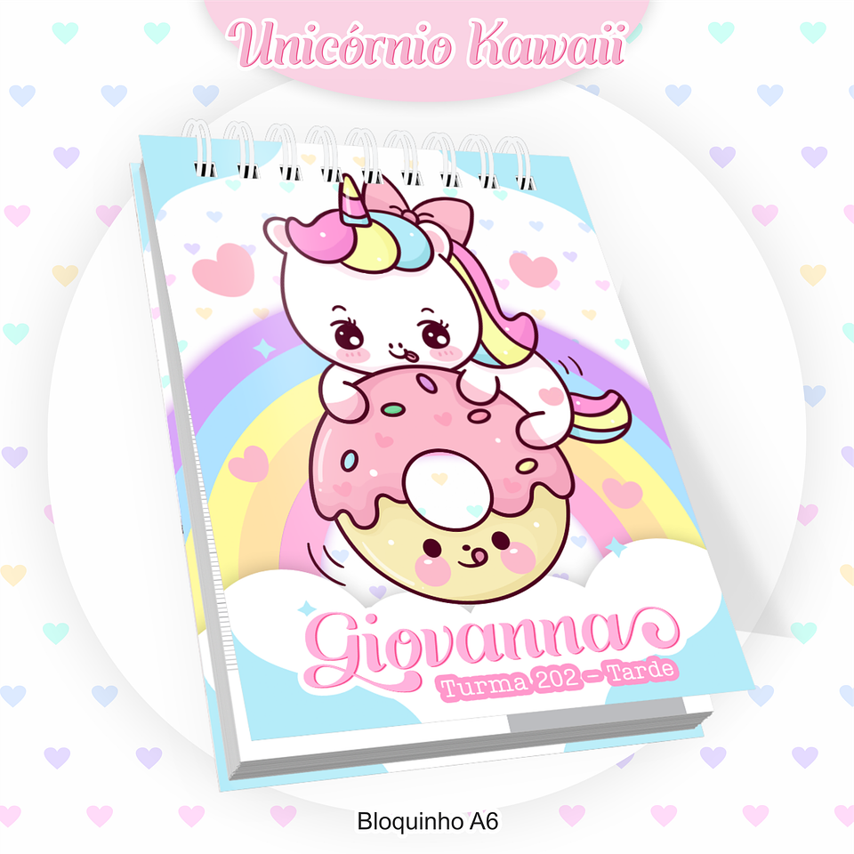 Arquivo Encadernação Kit Escolar Unicórnio Kawaii - PAMELLA 7