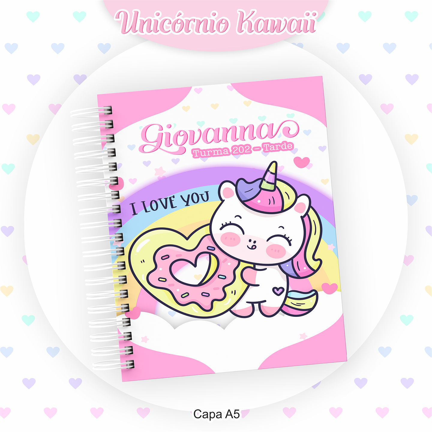 Arquivo Encadernação Kit Escolar Unicórnio Kawaii - PAMELLA 8