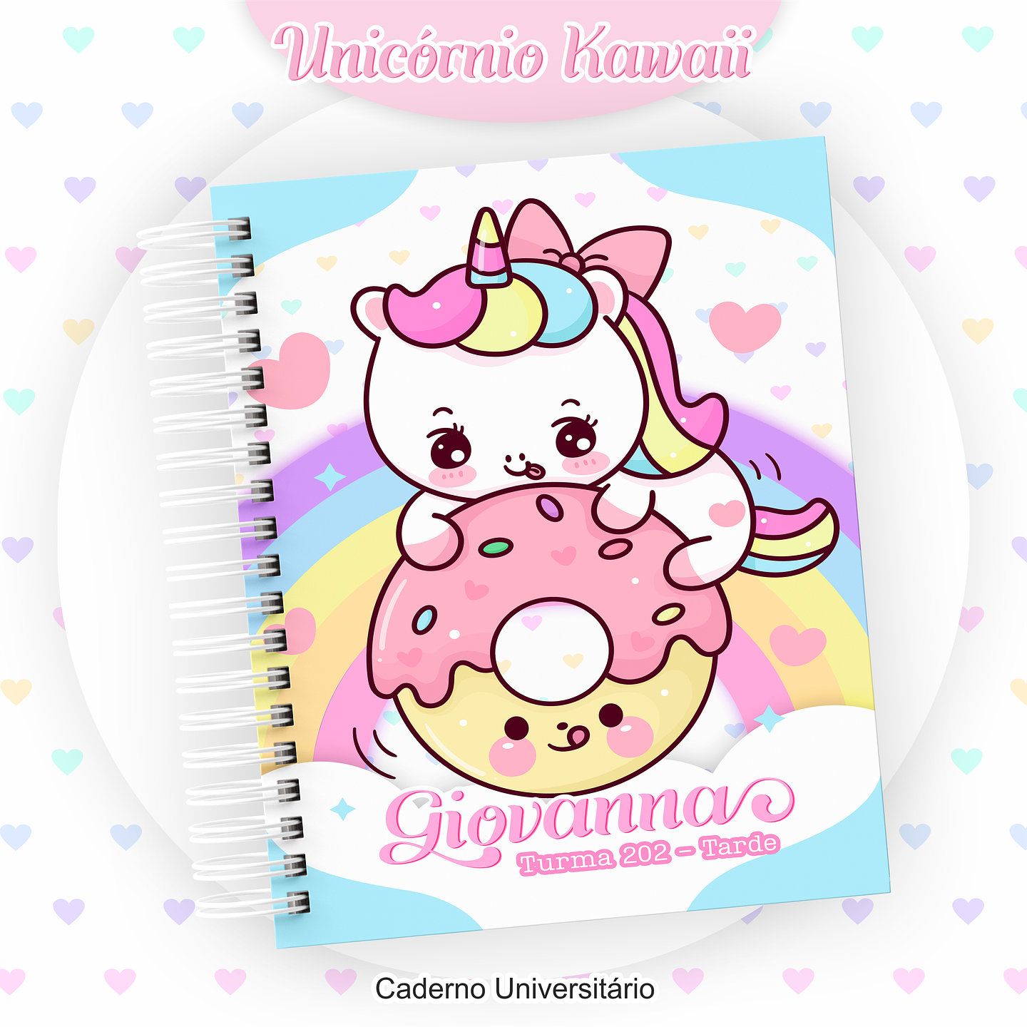 Arquivo Encadernação Kit Escolar Unicórnio Kawaii - PAMELLA 9