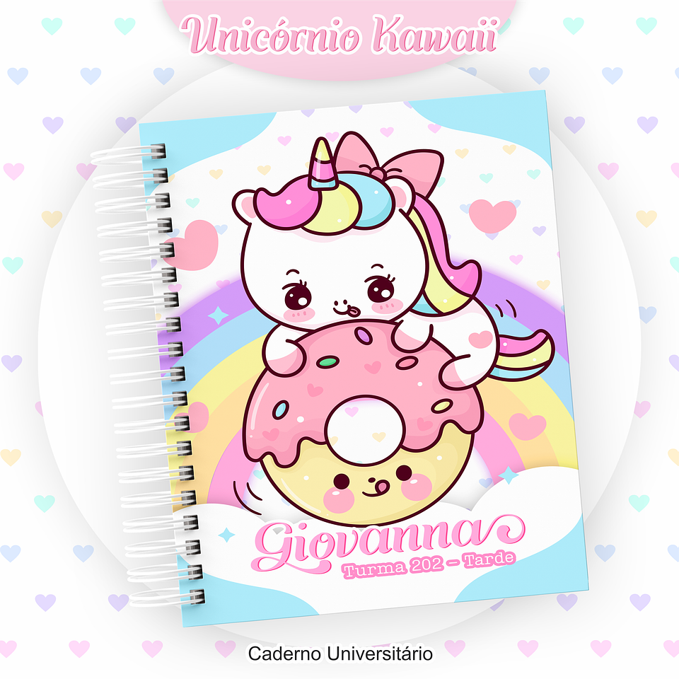 Arquivo Encadernação Kit Escolar Unicórnio Kawaii - PAMELLA 9