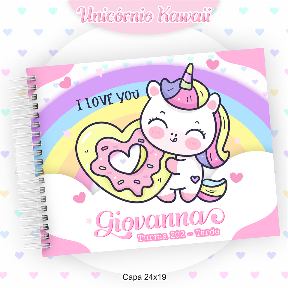 Arquivo Encadernação Kit Escolar Unicórnio Kawaii - PAMELLA 10
